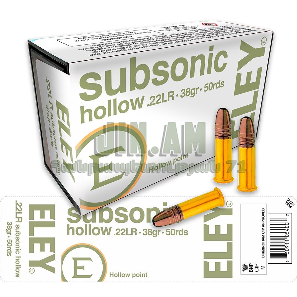 .22LR 2.46g  ELEY Subsonic