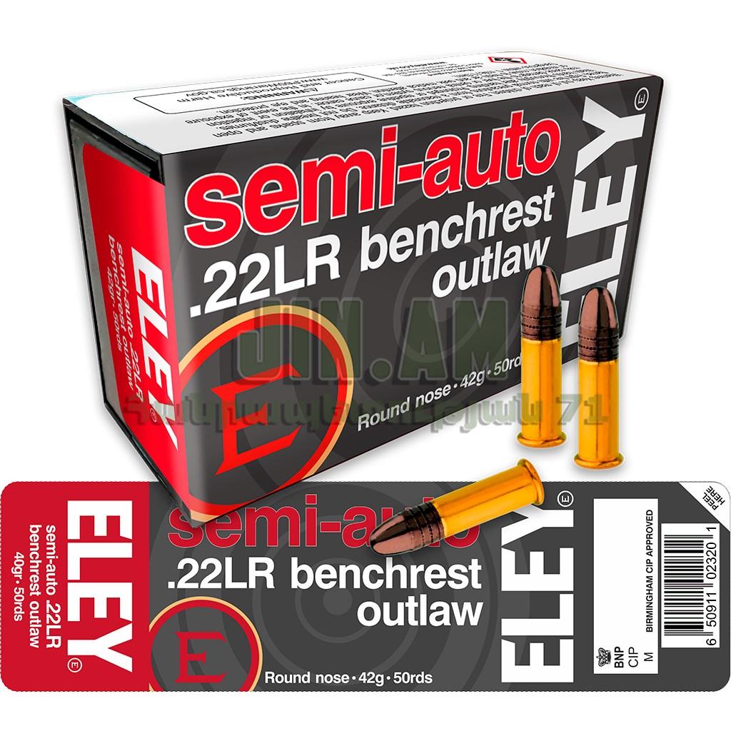 .22LR 2.7g ELEY Semi-Auto Benchrest Outlaw